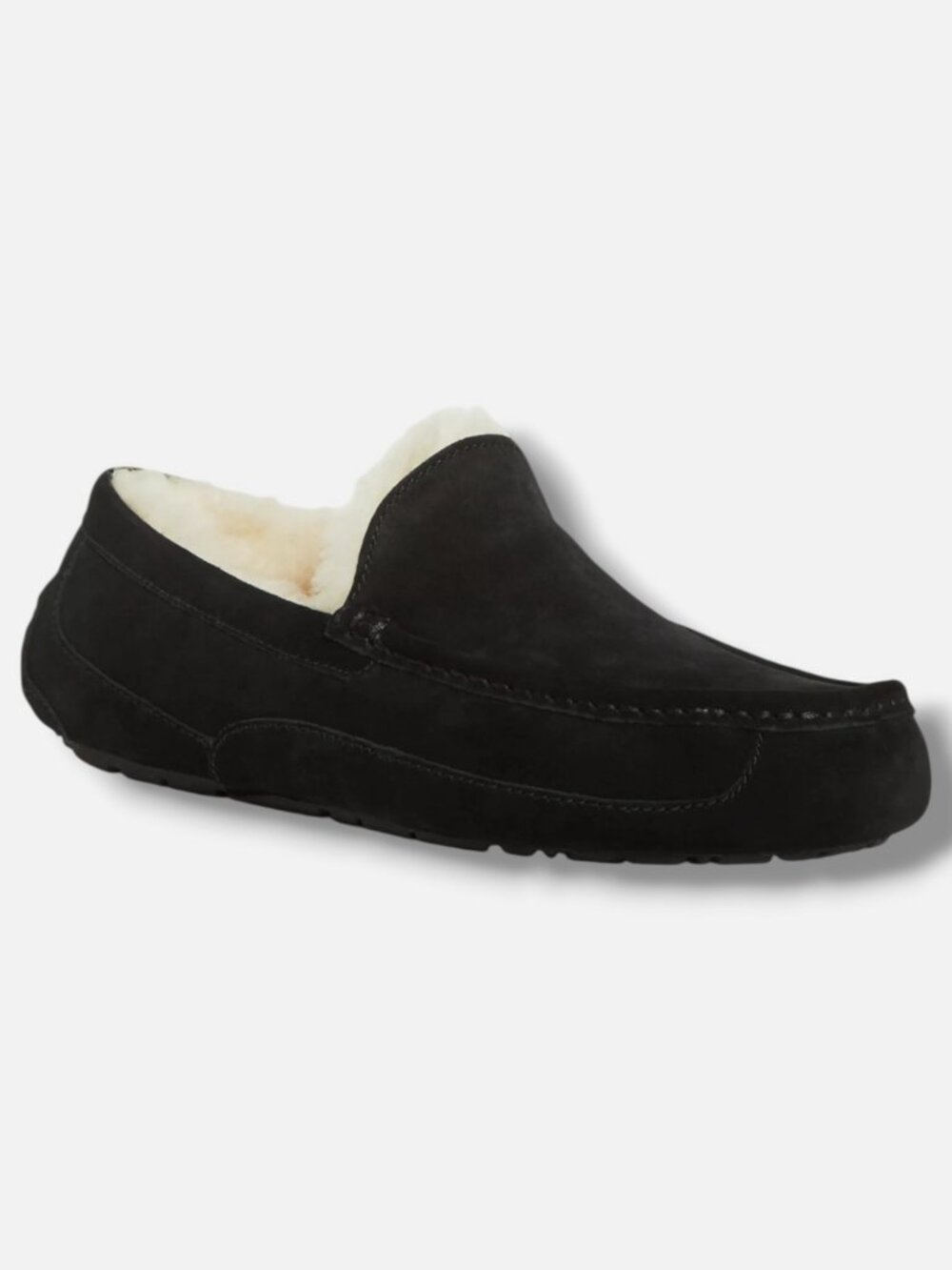 UGG Men's Black Ascot Suede Slip-On Slippers Shoes Size 8